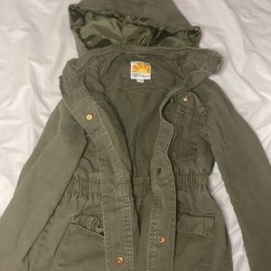 Green kids size 12 Jacket (missing one button not veey noticable)